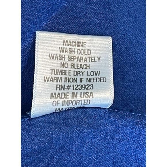 La Causa Neptune Cry Baby Tank Top Satin Royal Blue Ruffle Women's Large NWT - Picture 8 of 9